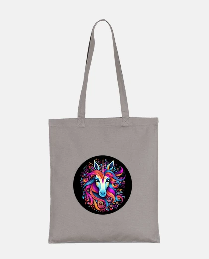 MANDALA UNICORN 01 GRAY TOTE BAG