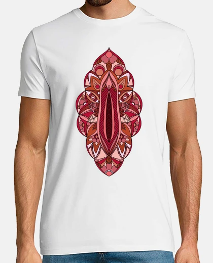 T-shirt mandala vagina uomo, manica corta