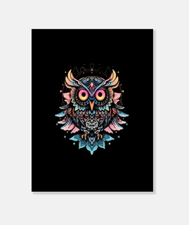 mandala búho yoga meditación zen pájaro