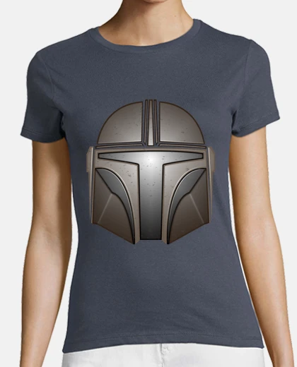 T-shirt mandalorian helmet espace sepia