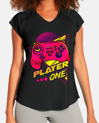 Camiseta Mando Player One Gamer Videojuegos Gaming Retro 80