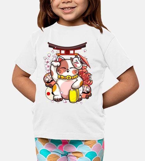 Kids maneki neko japanese cat kawaii anime otaku manga chinese humor