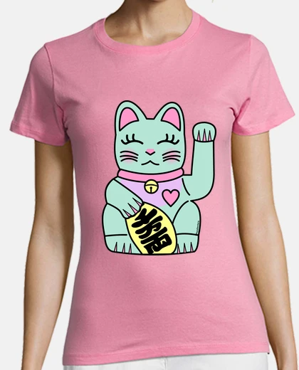 Playera Maneki neko mint