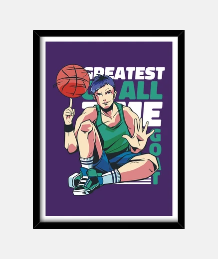 Framed manga basketball player, poster frame artist manga k pop collector.