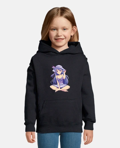 Children's manga girl, fashion trend, hat and braids, anime,