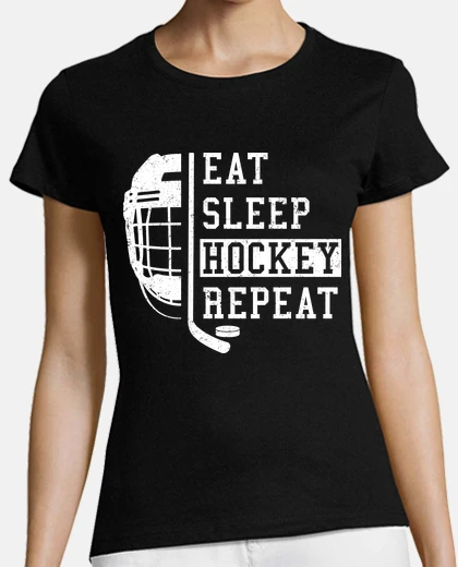 Tee-shirt mangez du sommeil, répétez le hockey - idée cadeau amusante
