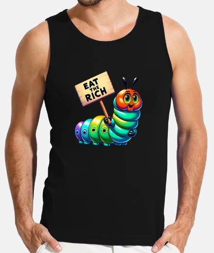 T-shirt mangia il bruco ricco e affamato