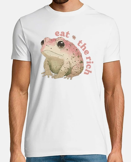 T-shirt mangia il ricco - rana rosa