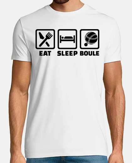 T-shirt mangia la bombetta da bocce con la pall