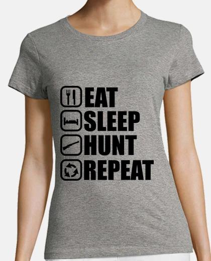 T-shirt mangiare dormire cacciare ripetere cacc