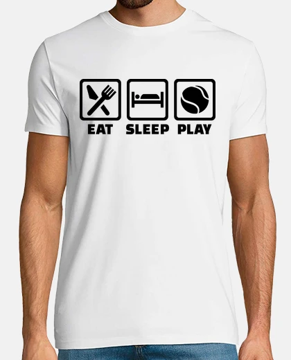 T-shirt mangiare dormire giocare a tennis