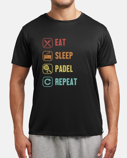 T-shirt mangiare dormire padel ripetere beach p