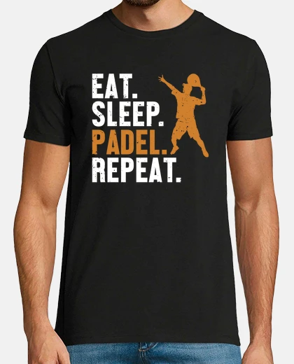 T-shirt mangiare dormire padel ripetere piattaforma tennis paddleball padel