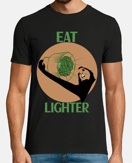T-shirt mangiare più leggero vegan vegetariano design a base di piante t-shirt uomo