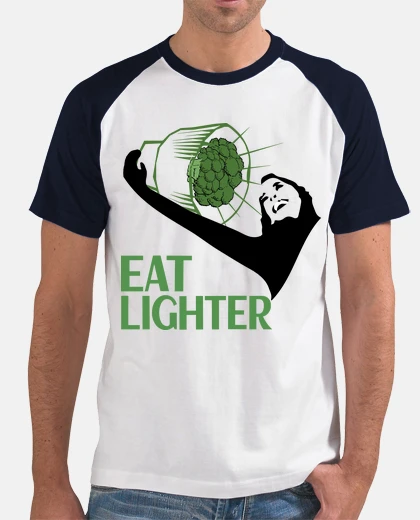 T-shirt mangiare più leggero vegan vegetariano design a base di piante t-shirt uomo