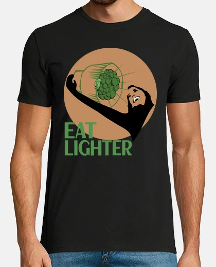 T-shirt mangiare più leggero vegan vegetariano design a base di piante t-shirt uomo