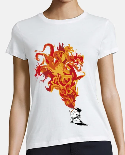 T-shirt mangiatore di fuoco