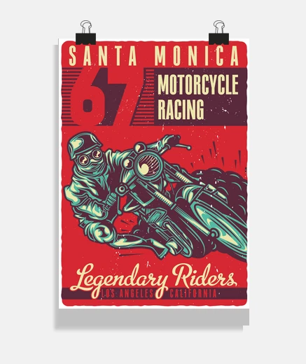 Poster manifesto di motociclisti motociclisti del 1967
