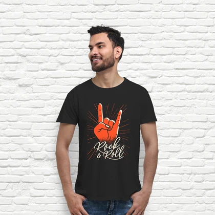 Ropa Heavy Metal Camisas De Rock Para Hombre Camiseta Mano Cuernos
