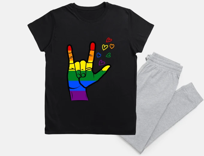 Pigiama mano d&#39; amore arcobaleno lgbt queer sleep night