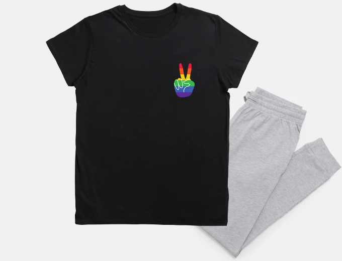 Pijama mano de paz arcoiris lgbt