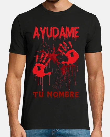 Camiseta Manos Sangrientas Ayúdame Halloween Personalizado