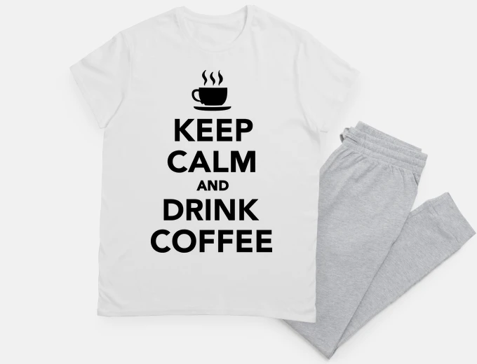 Pijama Mantén la calma y bebe café