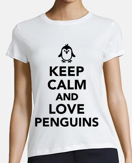 Playera mantener la calma y ame pingüinos
