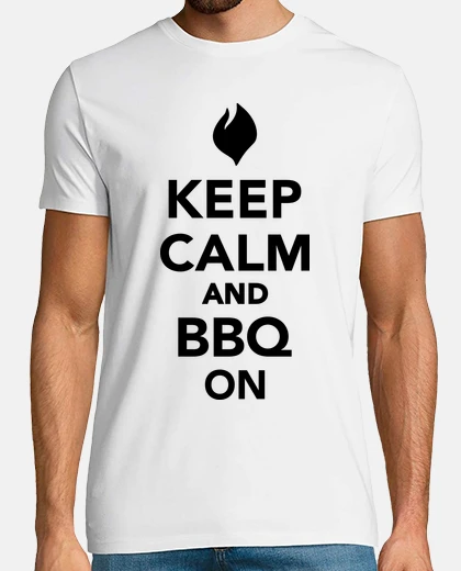 Camiseta mantener la calma y barbacoa en