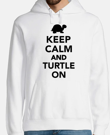 Sudadera mantener la calma y la tortuga en