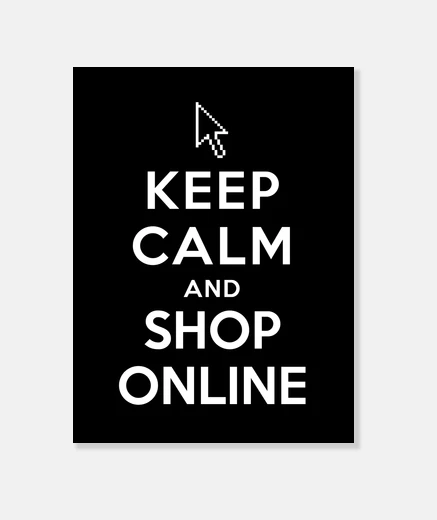 Stampa mantenere la calma e acquisti online