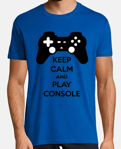 T-shirt mantenere la calma e giocare console
