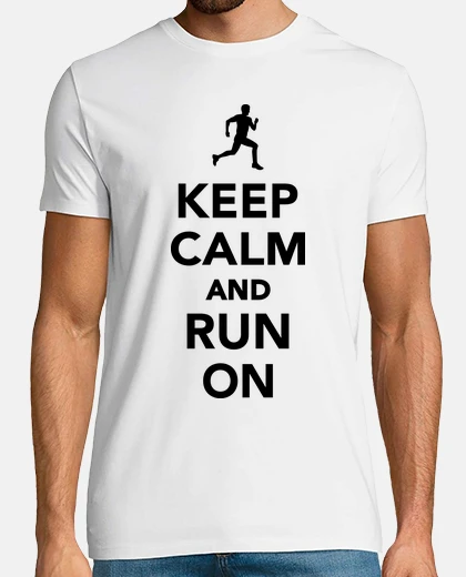 T-shirt mantenere la calma ed eseguito su