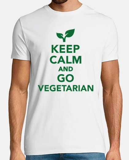 T-shirt mantenere la calma ed essere vegetariano