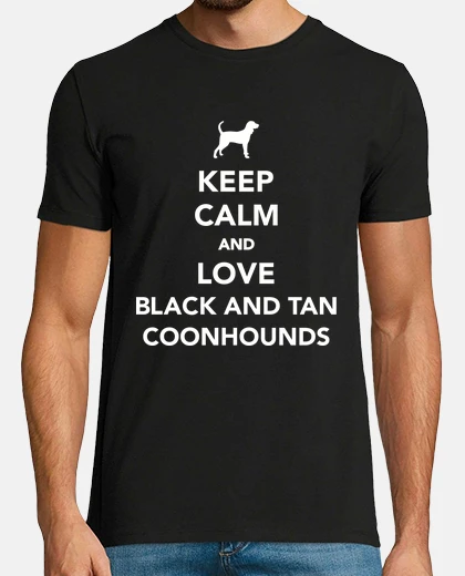 T-shirt mantieni la calma e ama i coonhound ner