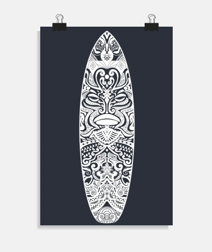 Poster Maori Surf -white-
