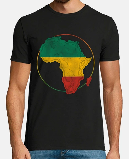 Camiseta Mapa De África Orgullo Africano Bandera Cultura Africana Rasta