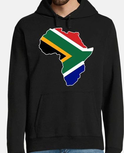 Sudadera mapa de la bandera de sudáfrica