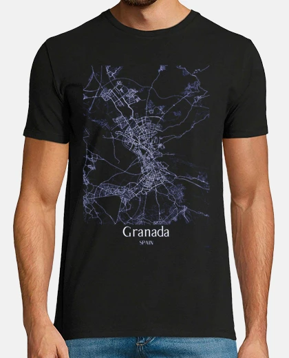 Camiseta Mapa de la ciudad de Granada España