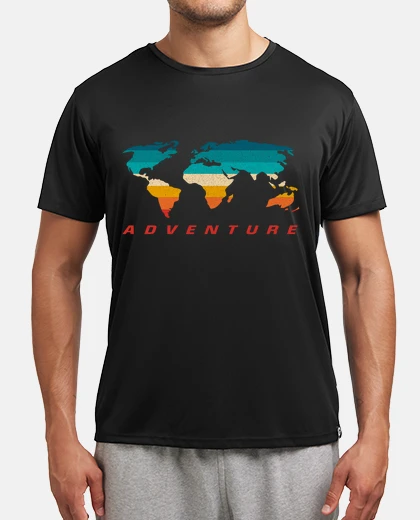 Camiseta Mapa Mundi Adventure Camping Caravana Viajes Mapa Mundo