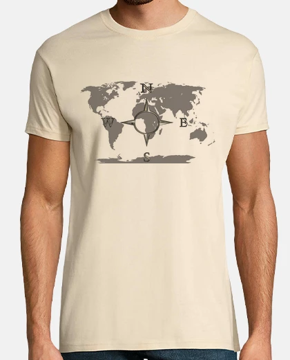 Camiseta Mapa Mundi Puntos Cardinales