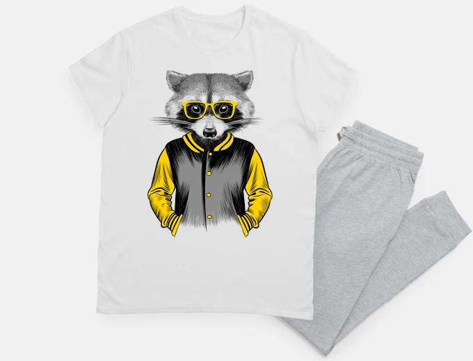 Pijama Mapache estudiante