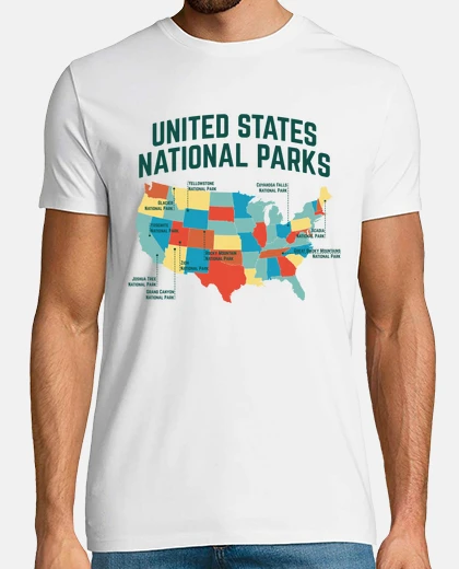T-shirt mappa dei parchi nazionali negli stati uniti volo aereo del grand canyon bryce