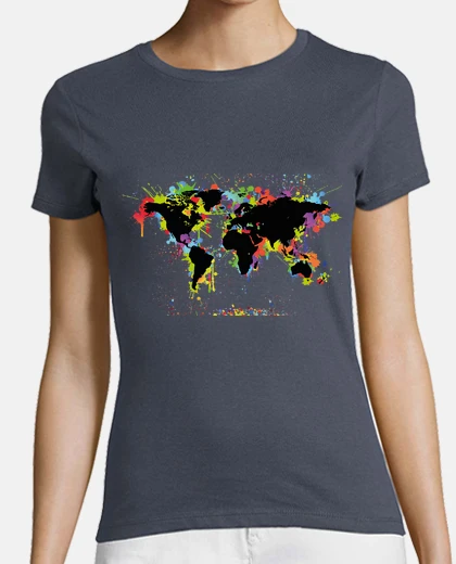 T-shirt mappa del mondo / mappa del mondo / col