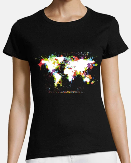 T-shirt mappa del mondo / mappa del mondo / col