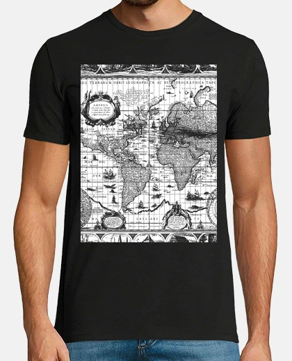 T-shirt Mappa del mondo fantasy