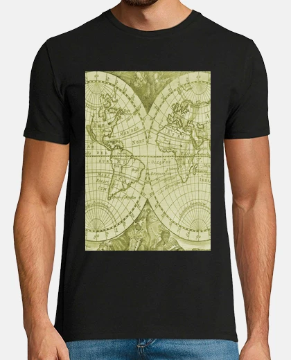 T-shirt Mappa del mondo vintage