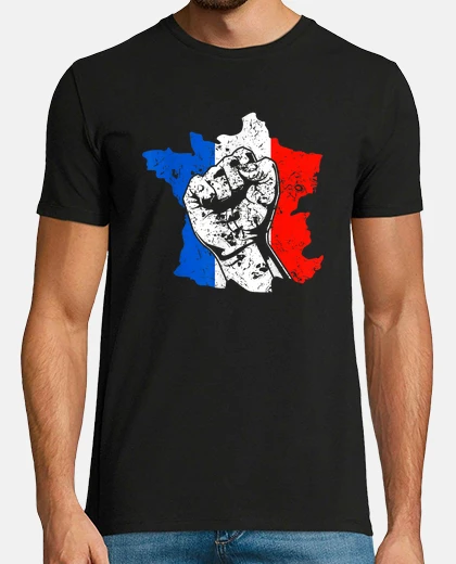 T-shirt mappa della francia bandiera patriottic