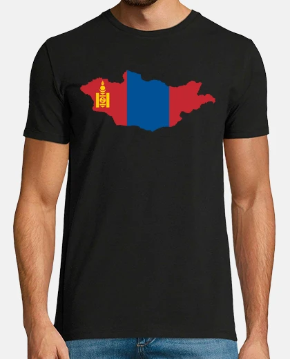 T-shirt mappa della mongolia