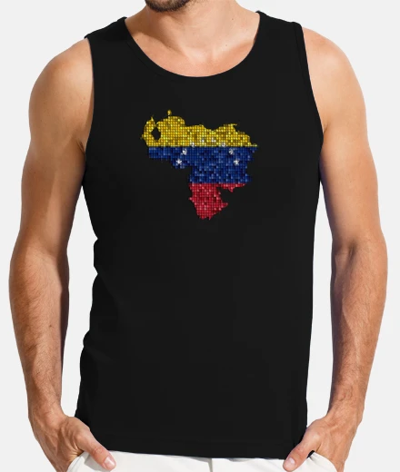 T-shirt mappa di venezuela bandiera tricolore piastrellata